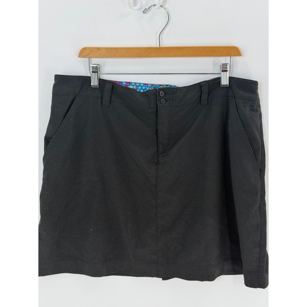 LPGA Collection Womens Black Golf Skort Size 16 Active Skirt Pockets RN 112545